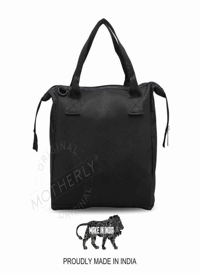 Motherly Mini Diaper Bag for Mothers |Small Diaper handbag for mom for travel (Black) - Image 2
